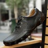 Men Hollow Out Breathable Soft Sole Lace Up Leather Casual Shoes