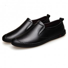 Men Hand Stitching Leather Anti-collision Non-slip Soft Casual Driving Shoes