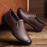 Men Hand Stitching Leather Anti-collision Non-slip Soft Casual Driving Shoes