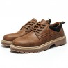 Men Microfiber Leather Outdoor Wearable Lace Up Work Style Shoes