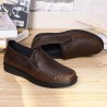 Men Hand Stitching Leather Splicing Slip On Soft Casual Shoes