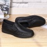 Men Hand Stitching Leather Splicing Slip On Soft Casual Shoes