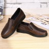 Men Hand Stitching Leather Splicing Slip On Soft Casual Shoes