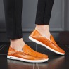 Men Hole Leather Breathable Slip Resistant Casual Driving Loafers