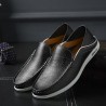 Men Hole Leather Breathable Slip Resistant Casual Driving Loafers