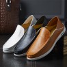 Men Hole Leather Breathable Slip Resistant Casual Driving Loafers