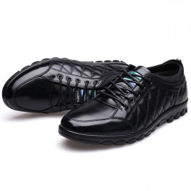 Men Soft Cow Leather Lace Up Casual Shoes