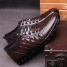 Men Soft Cow Leather Lace Up Casual Shoes