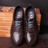 Men Soft Cow Leather Lace Up Casual Shoes