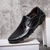 Large Size Men Hand Stitching Leather Non-slip Slip On Casual Driving Shoes