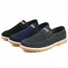 Men Pure Color Canvas Slip Resistant Slip On Soft Casual Shoes