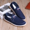 Men Pure Color Canvas Slip Resistant Slip On Soft Casual Shoes