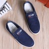 Men Pure Color Canvas Slip Resistant Slip On Soft Casual Shoes