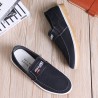 Men Pure Color Canvas Slip Resistant Slip On Soft Casual Shoes