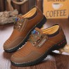 Men Microfiber Leather Slip Resistant Lace Up Casual Shoes