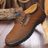 Men Microfiber Leather Slip Resistant Lace Up Casual Shoes