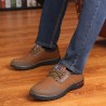 Men Microfiber Leather Slip Resistant Lace Up Casual Shoes