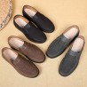 Men Old Peking Style Textile Splicing Comfy Slip On Casual Shoes