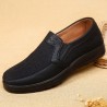 Men Old Peking Style Textile Splicing Comfy Slip On Casual Shoes