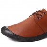 Men Pure Color Leather Anti-colision Soft Outdoor Casual Shoes