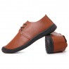 Men Pure Color Leather Anti-colision Soft Outdoor Casual Shoes