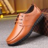 Men Classic Moc Toe Lace Up Soft Sole Casual Leather Shoes