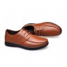 Men Classic Moc Toe Lace Up Soft Sole Casual Leather Shoes