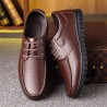 Men Classic Moc Toe Lace Up Soft Sole Casual Leather Shoes