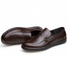 Men Pure Color Soft Sole Slip On Casual Driving Leather Shoes