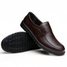 Men Pure Color Soft Sole Slip On Casual Driving Leather Shoes