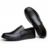 Men Pure Color Soft Sole Slip On Casual Driving Leather Shoes