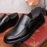 Men Pure Color Soft Sole Slip On Casual Driving Leather Shoes