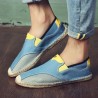 Men Linen Color Blocking Flat Sli On Breathable Espadrilles