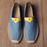 Men Linen Color Blocking Flat Sli On Breathable Espadrilles