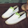 Men Linen Color Blocking Flat Sli On Breathable Espadrilles