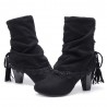 Laciness Chunky Heel Lace Up Short Boots