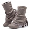 Laciness Chunky Heel Lace Up Short Boots