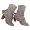 Laciness Chunky Heel Lace Up Short Boots