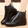 Large Size Genuine Leather Warm Lining Zipper Ankle Boots