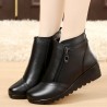 Large Size Genuine Leather Warm Lining Zipper Ankle Boots