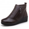 Large Size Genuine Leather Warm Lining Zipper Ankle Boots