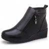 Large Size Genuine Leather Warm Lining Zipper Ankle Boots