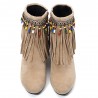 Large Size Women Casual Bohemia Beading Tassel Heigth Increasing Zipper Boots