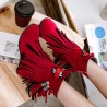 Large Size Tassel Flower Hidden Heel Boots