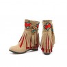 Large Size Tassel Flower Hidden Heel Boots