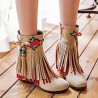 Large Size Tassel Flower Hidden Heel Boots