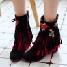 Large Size Tassel Flower Hidden Heel Boots