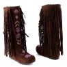 Large Size Embroidery Tassel Hidden Heel Boots