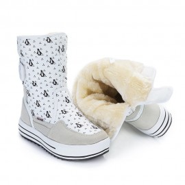 Women Winter Plush Warm Lined Hook Loop Flat Snow Boots