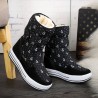 Women Winter Plush Warm Lined Hook Loop Flat Snow Boots